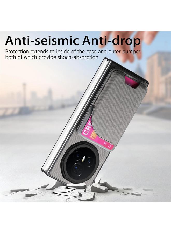 اس-توب جراب لهاتف Honor Magic V3 من الجلد الصناعي المائل مع حقيبة بطاقات وغطاء خلفي مغناطيسي للهاتف - Image 5