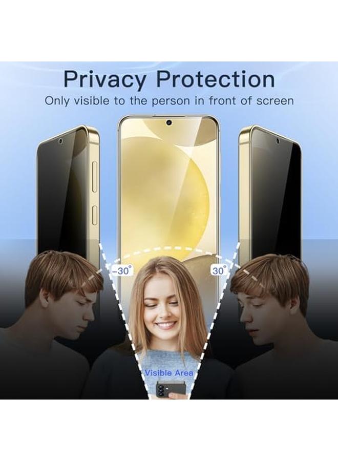 جي تيك واقي شاشة الخصوصية لهاتف Samsung Galaxy S24 5G مقاس 6.2 بوصة مع واقي عدسة الكاميرا ومضاد للتجسس وفيلم زجاجي مقوى متوافق مع معرف بصمة الإصبع، عبوتان لكل منهما - Image 4