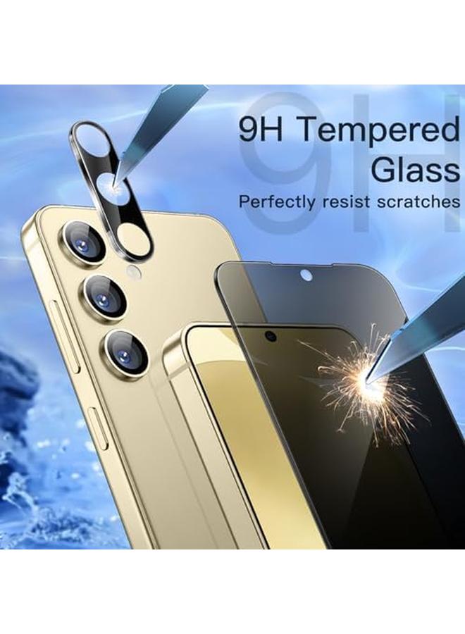 جي تيك واقي شاشة الخصوصية لهاتف Samsung Galaxy S24 5G مقاس 6.2 بوصة مع واقي عدسة الكاميرا ومضاد للتجسس وفيلم زجاجي مقوى متوافق مع معرف بصمة الإصبع، عبوتان لكل منهما - Image 5