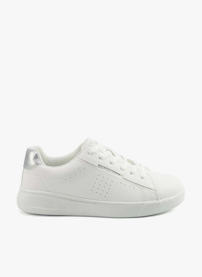 U.S. Polo Assn. Women's White Low-Top Sneakers - Lightweight Shoes with White Sole, Comfortable Casual - Image 1