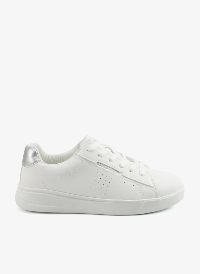 U.S. Polo Assn. Women's White Low-Top Sneakers - Lightweight Shoes with White Sole, Comfortable Casual - Image 1