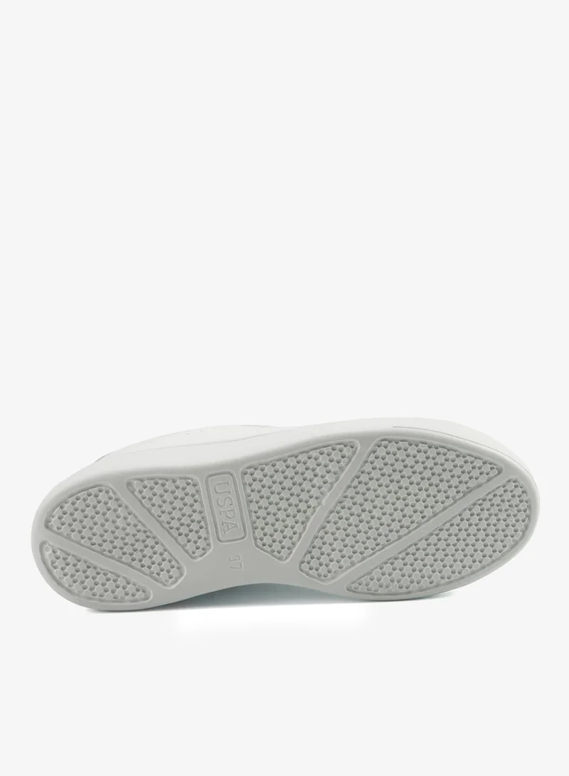 U.S. Polo Assn. white Women's White Low-Top Sneakers - Lightweight Shoes with White Sole, Comfortable Casual for Women | Best Price UAE