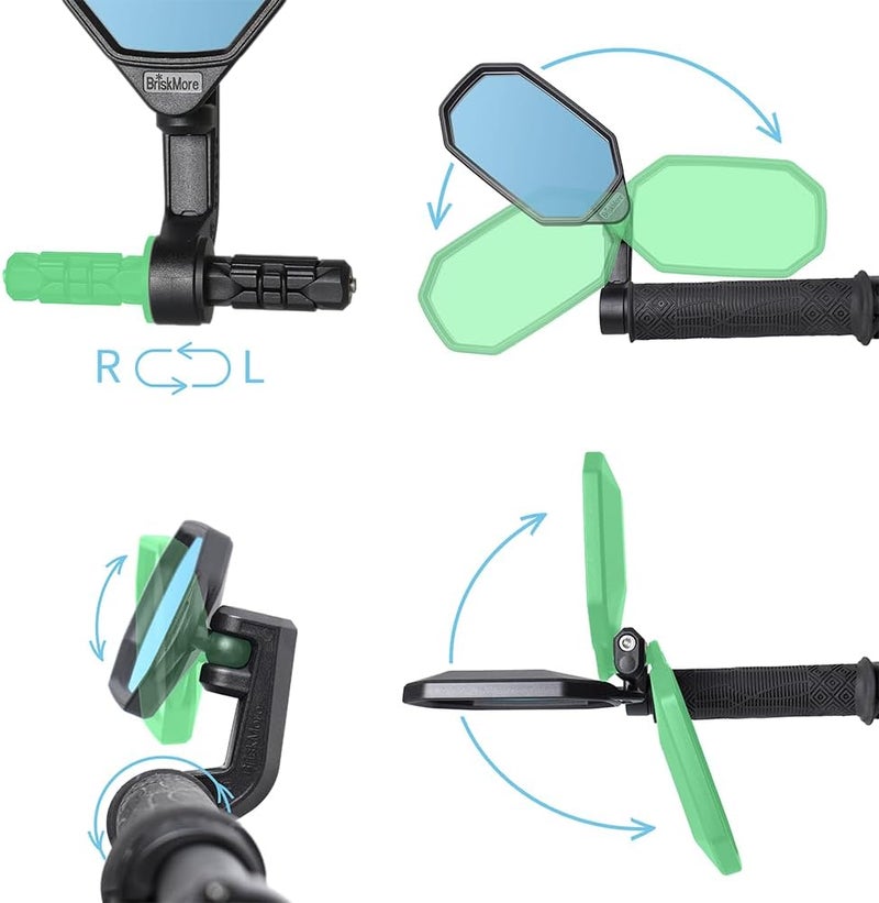 BriskMore Olny BT-022LB Bar End Bike Mirror, High Definition Convex Blue Glass Lens for Scooter, Electric Bicycle, Anti-Scratch, Ebike Safe Rear View Mirror for Left Side Multi-budget available picks - Image 4