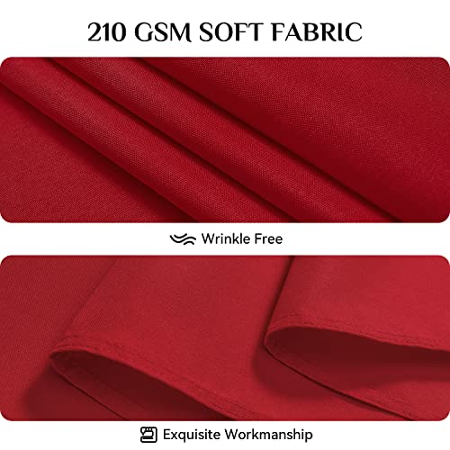 Softalker Rectangle Tablecloth, Waterproof & Stain Resistant Square Table Cloths Wrinkle Free Fabric Washable 210GSM Polyester Table Cover for Dining/Party/Outdoor - 54 x 54 inch,Red - Image 5
