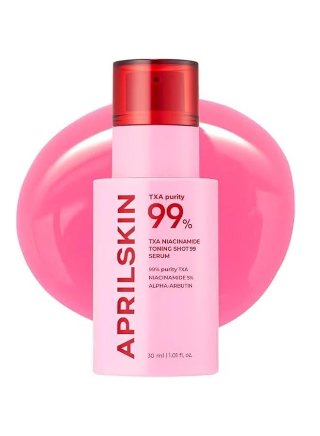 APRILSKIN TXA Niacinamide Toning Shot 99 Spicule Facial Serum｜Skin Booster Serum｜99% High-Purity Tranexamic Acid 3% + Niacinamide 5% for Uneven Skin Tone, Pore Care｜Korean Skin Care｜1.01 fl. oz.