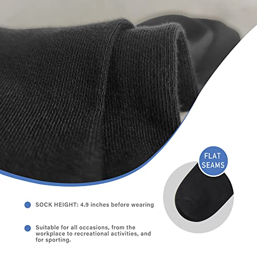 SERISIMPLE Bamboo Men's Breathable Quarter Ankle High Socks - Comfort Cool Soft - 5 Pairs (Large, Black) - Image 3
