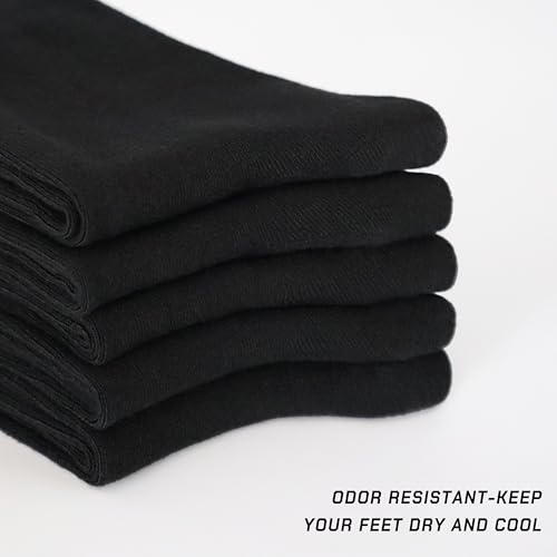 SERISIMPLE Bamboo Men's Breathable Quarter Ankle High Socks - Comfort Cool Soft - 5 Pairs (Large, Black) - Image 4