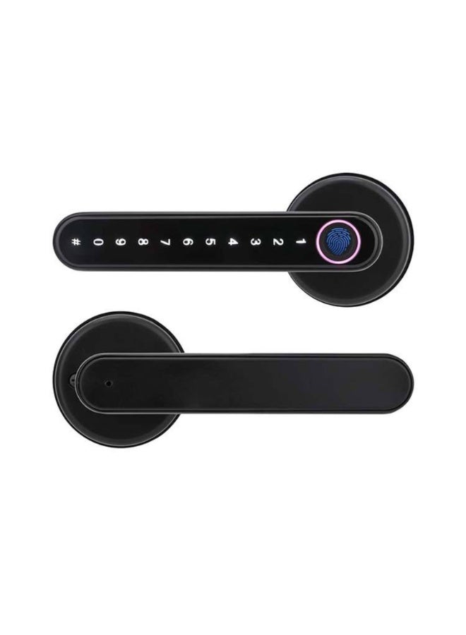 Smart Lock, Smart Door Handle, Smart Fingerprint Lock with Mobile App & Key, Bluetooth Door Knob with Keypad, Work with Tuya Gateway for Bedroom, Hotel, rental & Interior Doors, MATT BLACK - Image 1