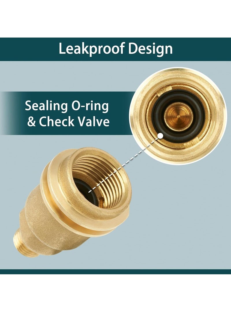 Captaintech Propane Gas Fitting Adapter, QCC-1 and Female P.O.L. to 1/4'' Male Pipe Thread Converter - Solid Brass, for RV, Outdoor Cooking & Heating Appliances - Connects to Propane Tank or House Line - Image 2