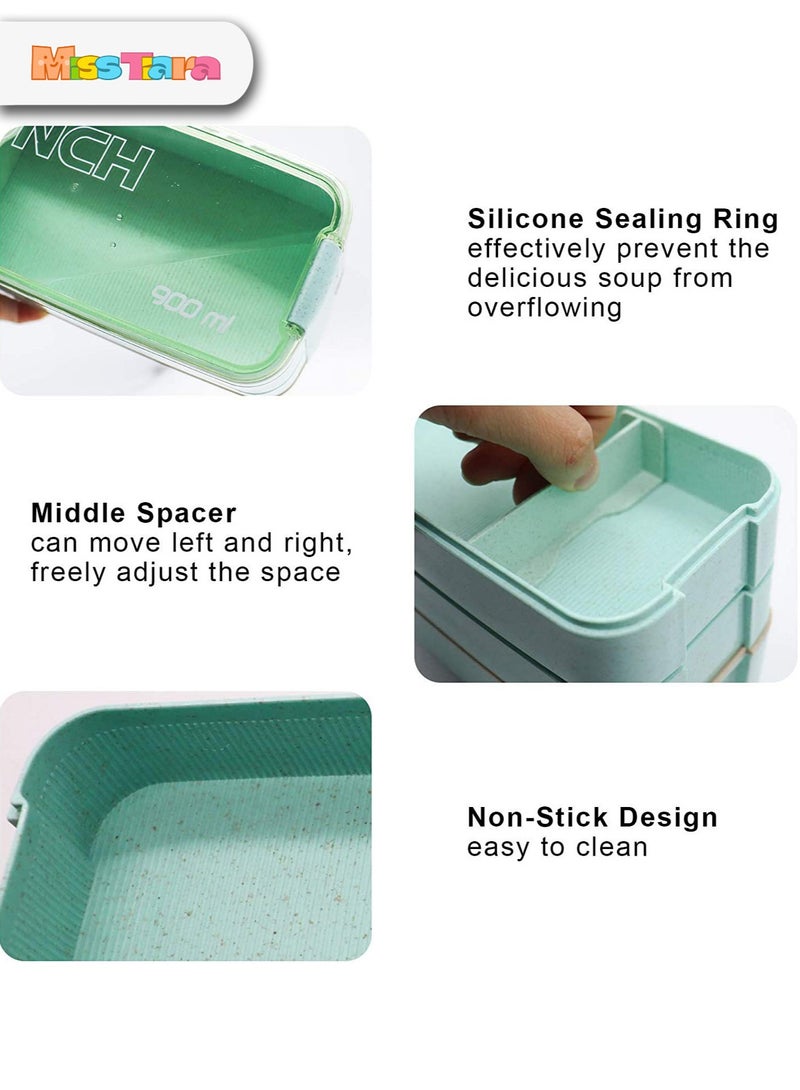 مس تيارا صندوق غداء للأطفال معزول بينتو، حاويات متعددة الوظائف، حاويات طعام مع 3 طبقات، أدوات مائدة مع كوب حساء وحقيبة عازلة من النايلون - Image 5