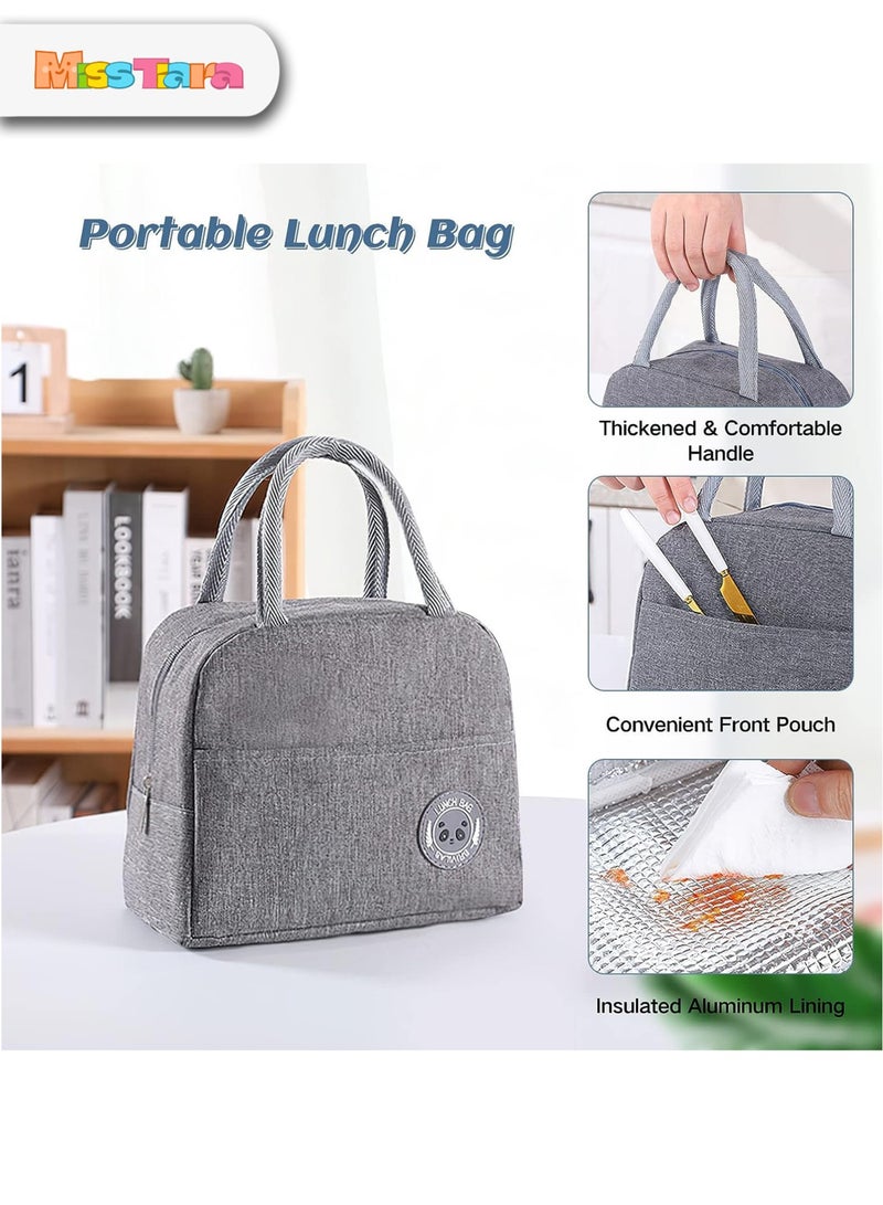 مس تيارا صندوق غداء للأطفال معزول بينتو، حاويات متعددة الوظائف، حاويات طعام مع 3 طبقات، أدوات مائدة مع كوب حساء وحقيبة عازلة من النايلون - Image 3