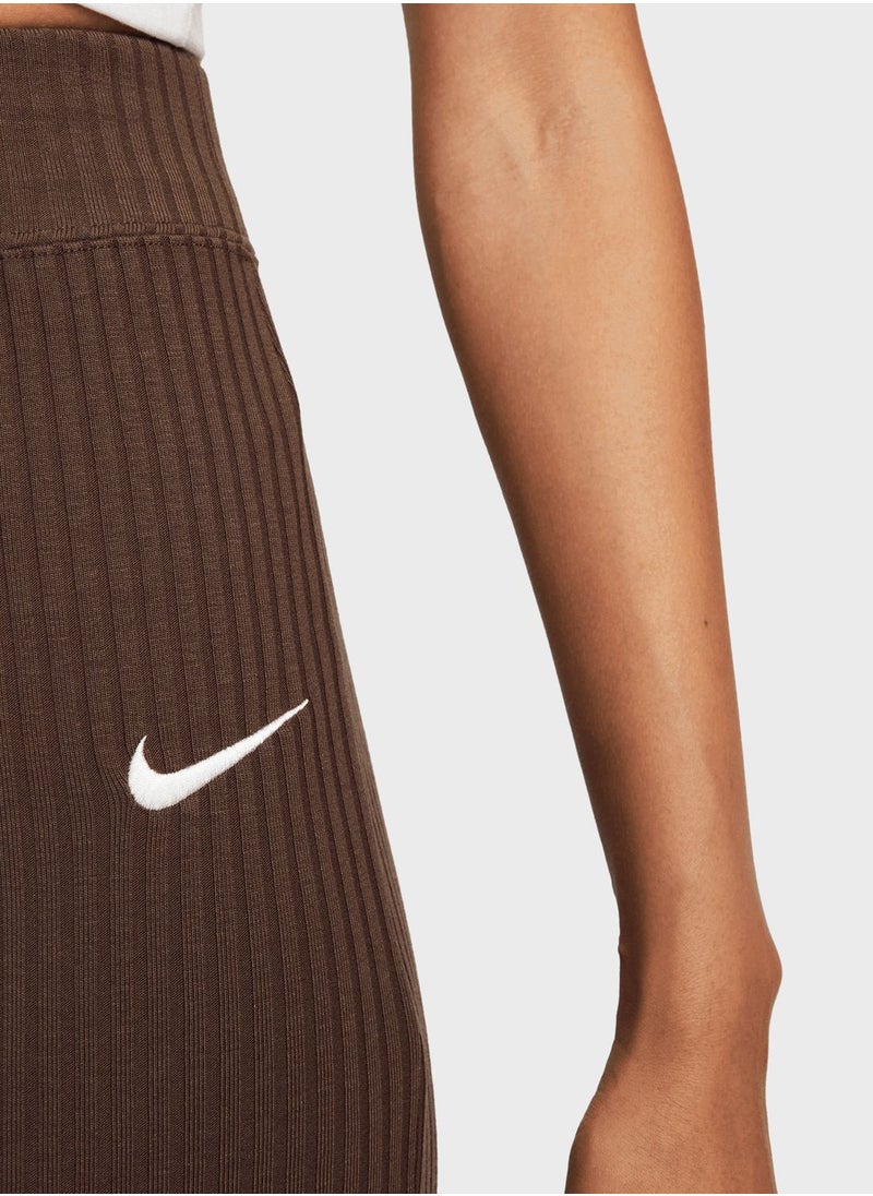 Nike - Nsw Ribbed Jersey Wide Leg Pants - Image 1