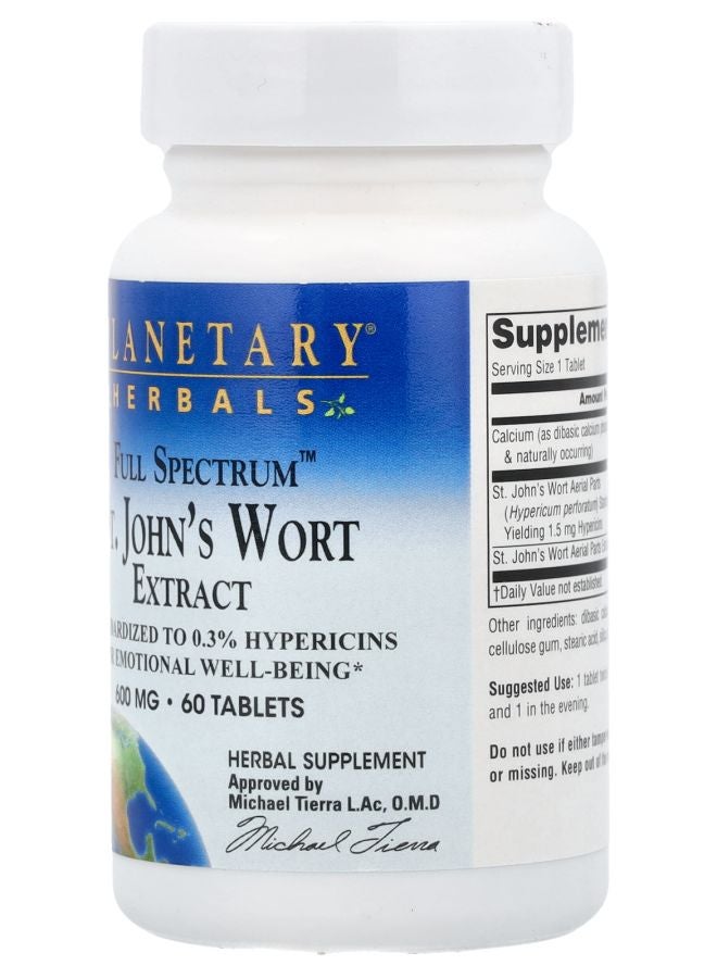 PLANETARY HERBALS Full Spectrum™ St. John's Wort Extract 60 Tablets - Image 2