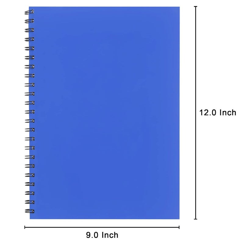 Techgifti دفتر ملاحظات بتصميم حلزوني - حجم A4، 200 صفحة - دفتر عادي للطلاب، المكتب/دفتر حلزوني غير مخطط لأغراض الكتابة (عبوة من 3) - Image 5