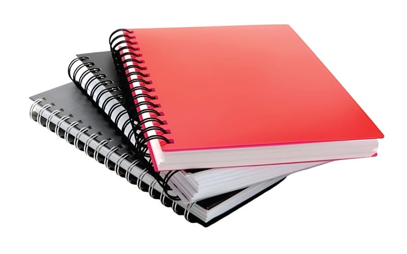 Techgifti دفتر ملاحظات بتصميم حلزوني - حجم A4، 200 صفحة - دفتر عادي للطلاب، المكتب/دفتر حلزوني غير مخطط لأغراض الكتابة (عبوة من 3) - Image 1