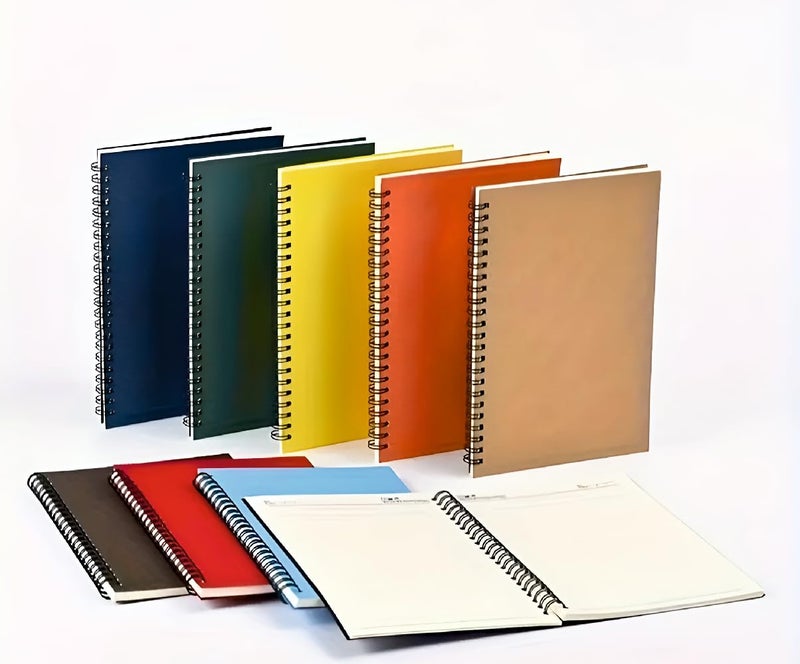 Techgifti دفتر ملاحظات بتصميم حلزوني - حجم A4، 200 صفحة - دفتر عادي للطلاب، المكتب/دفتر حلزوني غير مخطط لأغراض الكتابة (عبوة من 3) - Image 2