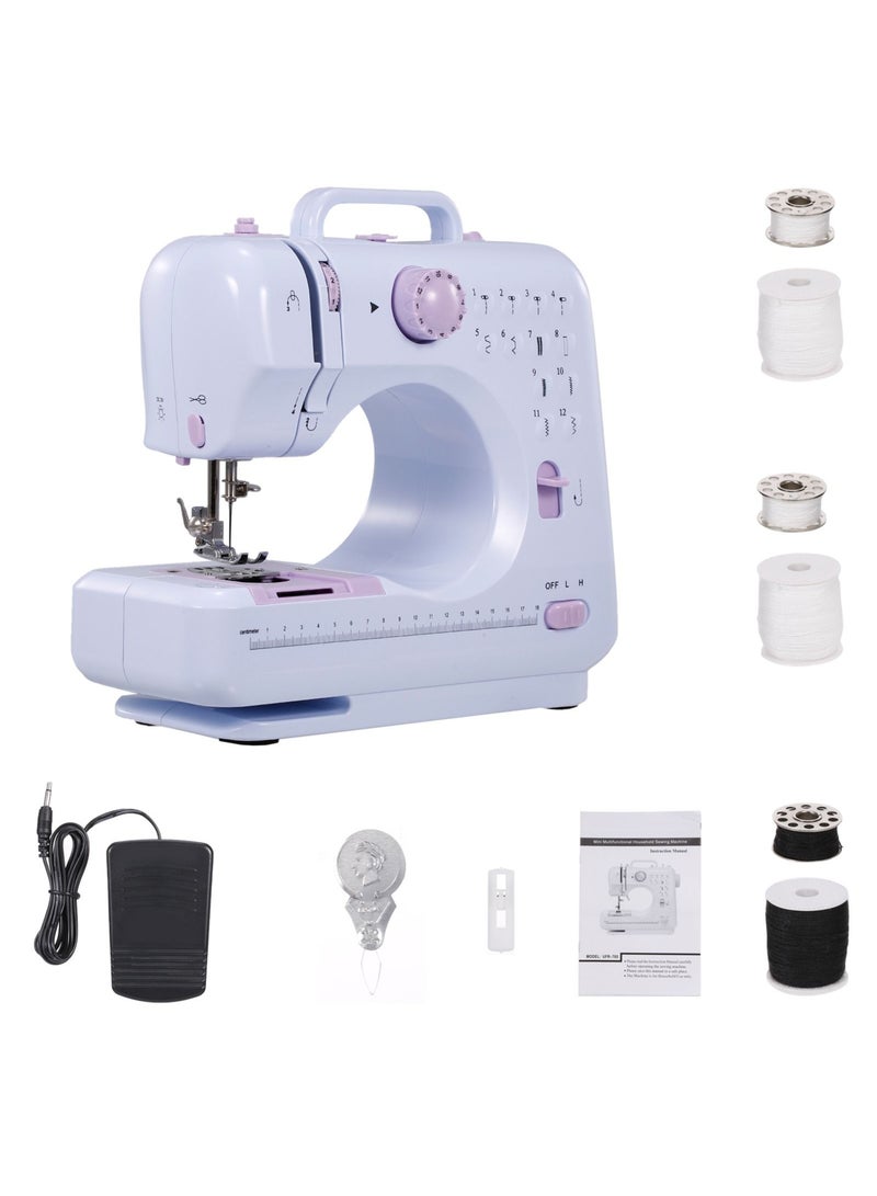 DubaiGallery ماكينات خياطة كهربائية محمولة صغيرة متعددة الوظائف مع 12 غرزة و 2 سرعة ودواسة قدم ومقبس طاقة متعدد - Image 3