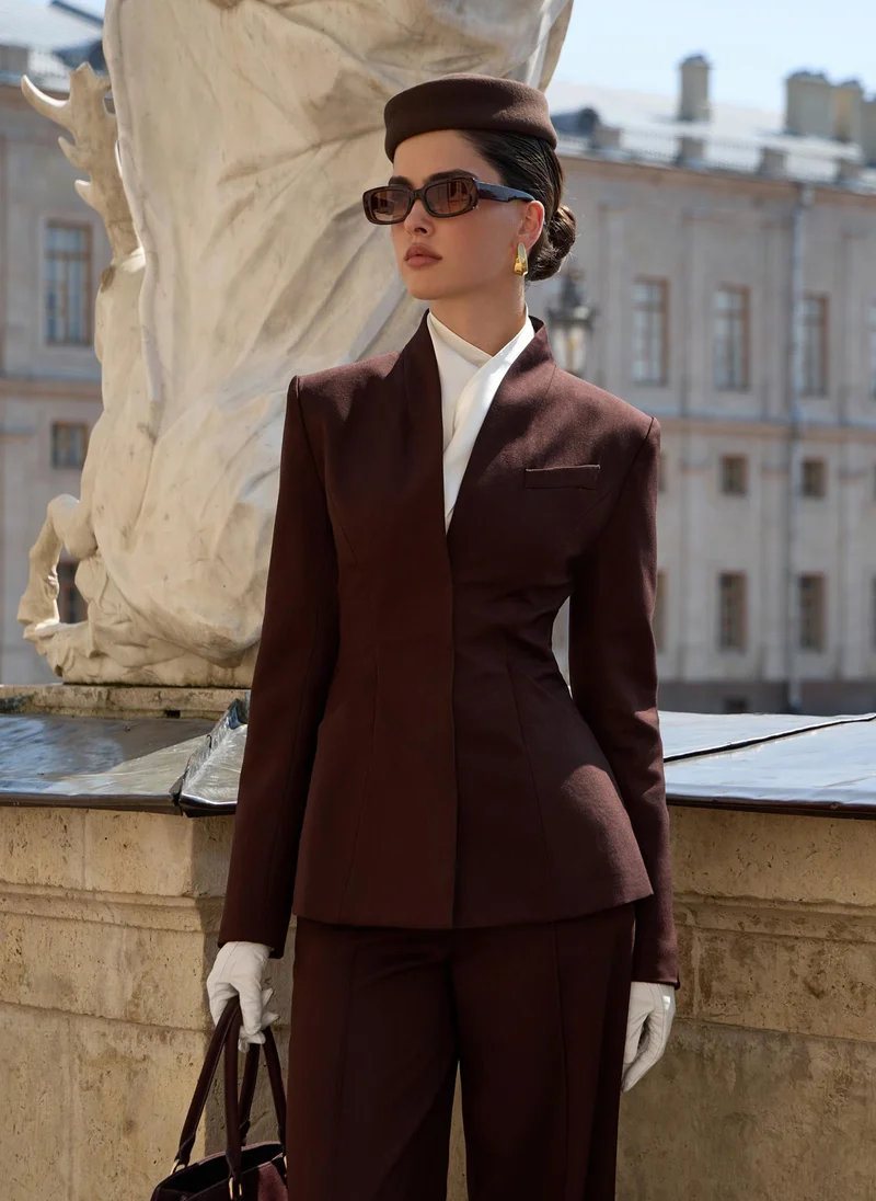 Lichi Fitted jacket with high collar