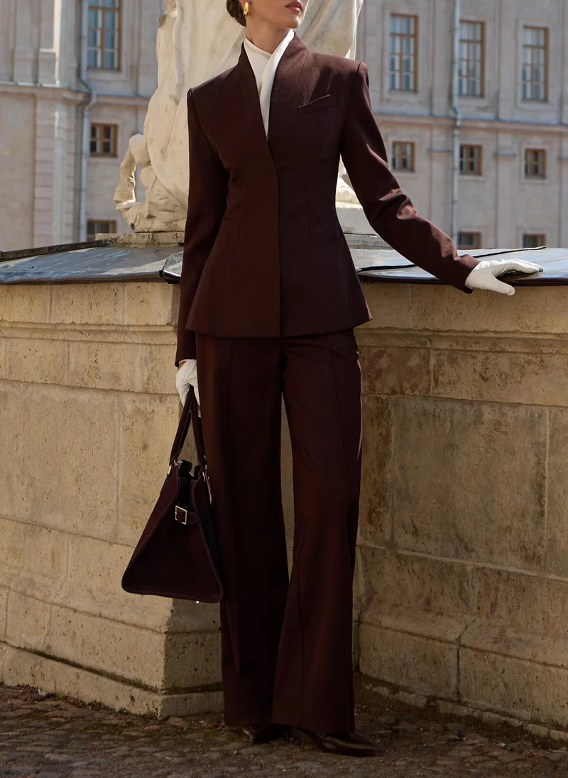 Lichi Fitted jacket with high collar