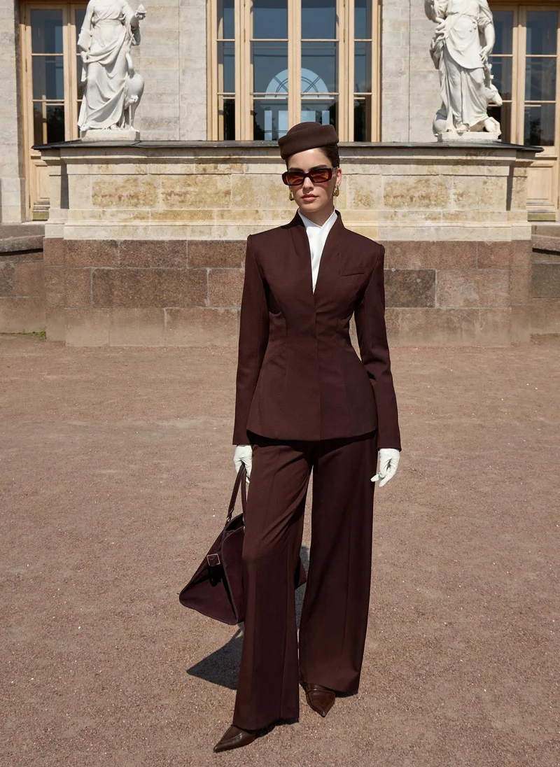 Lichi Fitted jacket with high collar