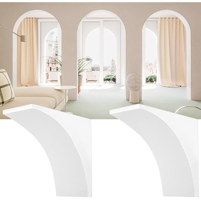 UNFIAMILY 2PCS 3D ROUNDED DOORWAY ARCH KIT, 8.5 X 8.5 X 5IN INTERIOR DOORWAY PRECURVED DRYWALL, ARCH KIT FOR CORNER, EASY TO ADD HALF ROUND DRYWALL TO ANY OPENING FOR INTERIOR DECORATION - Image 1