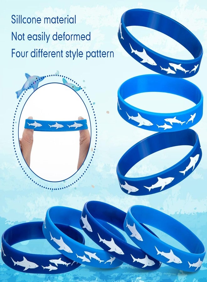ميكو مجموعة ميكو المكونة من 48 قطعة من أساور المعصم المطاطية لحفلات أسماك القرش، زينة حفلات مستوحاة من فيلم الفك المفترس، لوازم حفلات تحت الماء، هدايا وديكورات حفلات أعياد الميلاد المستوحاة من أسماك القرش (ألوان زاهية) - Image 3