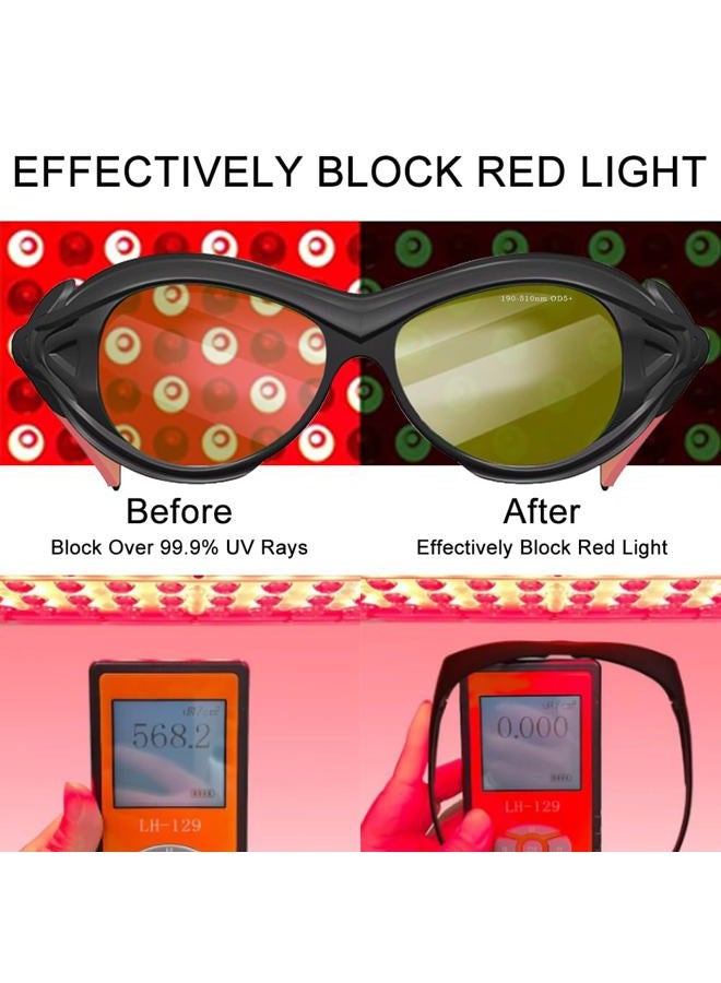 MOZEEDA Red Light Therapy Glasses, Professional Eyes Protection for Tanning Goggles, IPL Laser Safety Glasses Goggle 200-2000nmfor Laser Hair Removal Treatment Red Light Therapy - Image 5