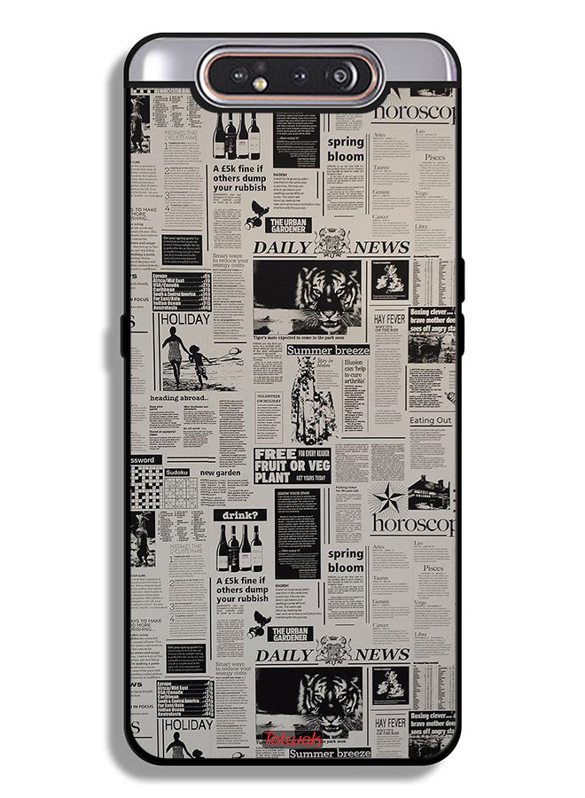 Tolwak Samsung Galaxy A80 Protective Case Cover Newspaper Recording - Image 1