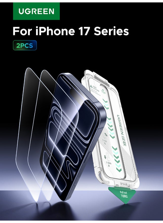 Ugreen 2-Pack iPhone 17 Screen Protector With Auto Alignment Kit  Ultra HD Clear， Scratch Resistant, Military-Grade Protection, Easy Installation, Anti-Fingerprint, Bubble Free Glass Film - - Image 1