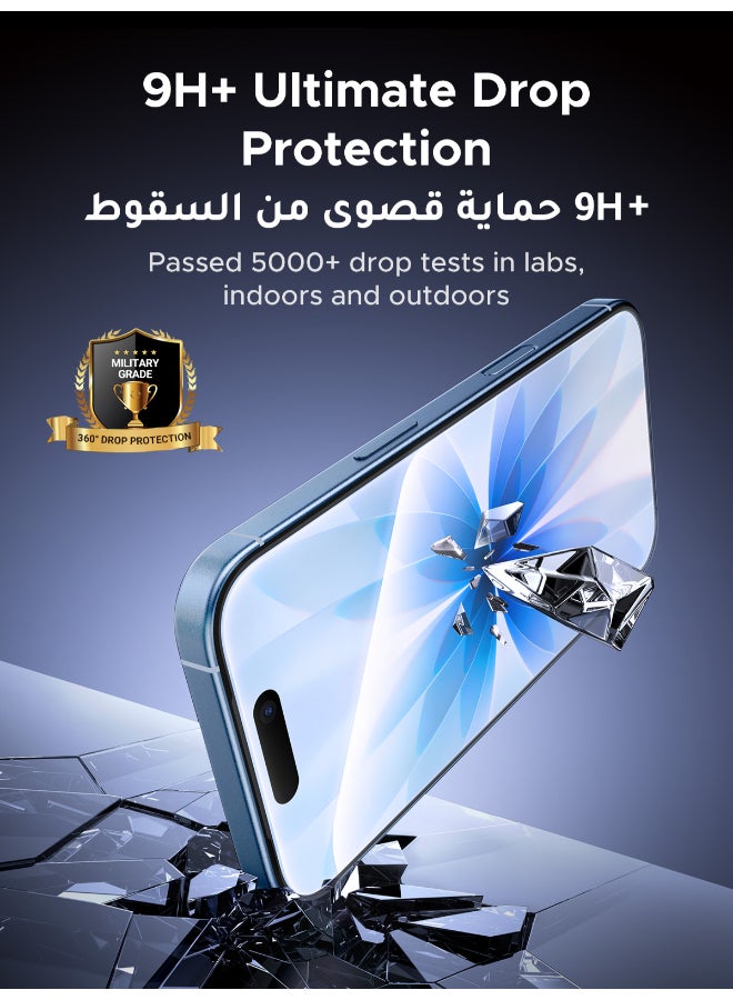 Ugreen 2-Pack iPhone 17 Screen Protector With Auto Alignment Kit  Ultra HD Clear， Scratch Resistant, Military-Grade Protection, Easy Installation, Anti-Fingerprint, Bubble Free Glass Film - - Image 4