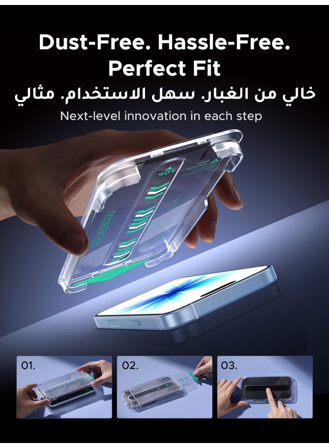 2-Pack iPhone 17 Screen Protector With Auto Alignment Kit Ultra HD Clear， Scratch Resistant, Military-Grade Protection, Easy Installation, Anti-Finger image 8