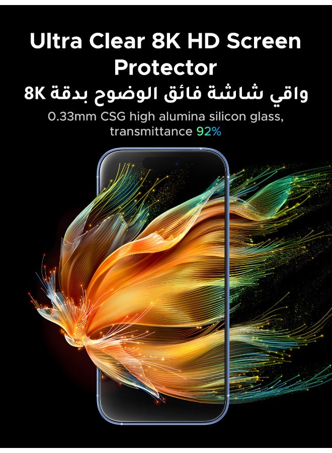 Ugreen 2-Pack iPhone 17 Screen Protector With Auto Alignment Kit  Ultra HD Clear， Scratch Resistant, Military-Grade Protection, Easy Installation, Anti-Fingerprint, Bubble Free Glass Film - - Image 3
