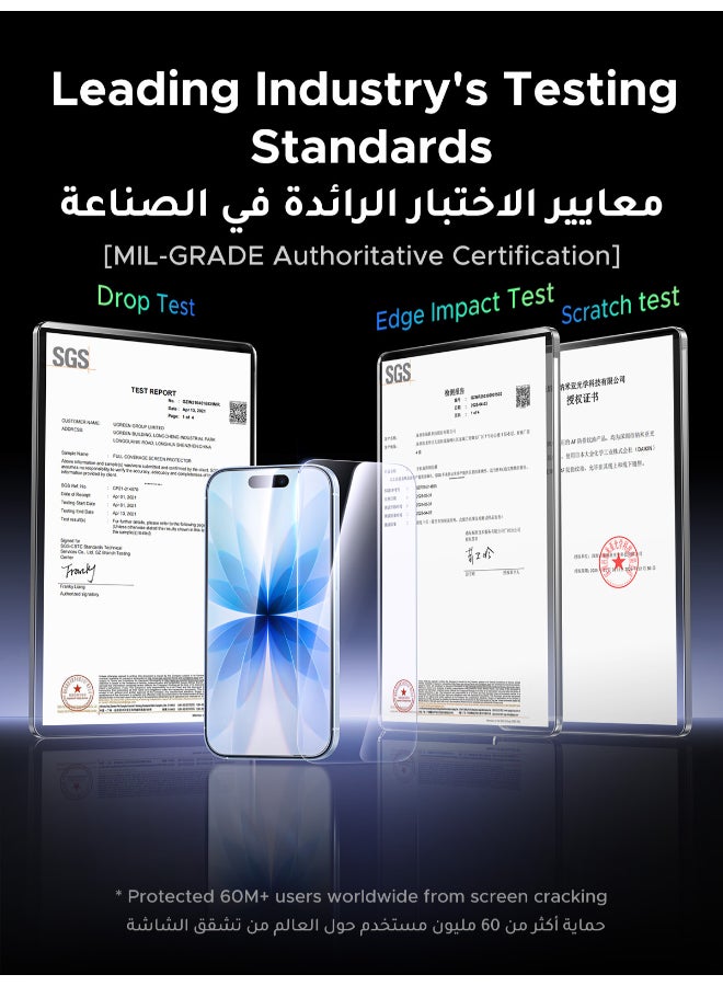 Ugreen 2-Pack iPhone 17 Screen Protector With Auto Alignment Kit  Ultra HD Clear， Scratch Resistant, Military-Grade Protection, Easy Installation, Anti-Fingerprint, Bubble Free Glass Film - - Image 2