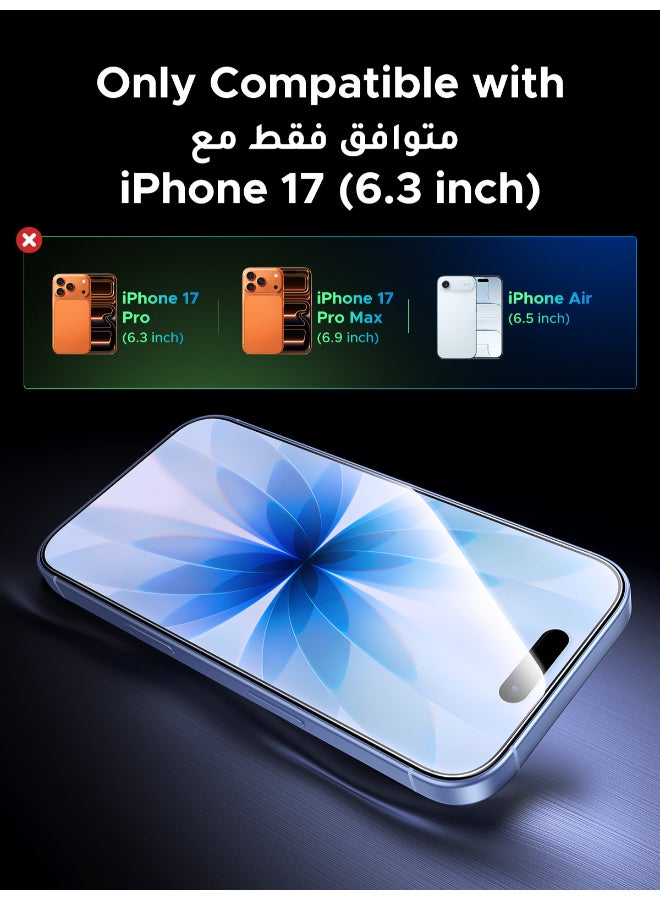 2-Pack iPhone 17 Screen Protector With Auto Alignment Kit Ultra HD Clear， Scratch Resistant, Military-Grade Protection, Easy Installation, Anti-Finger image 10