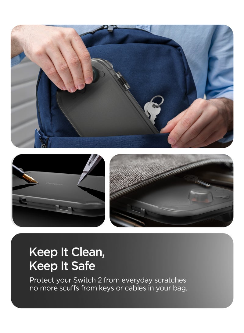 Spigen Thin Fit 360 Nintendo Switch 2 Case (2025) Slim Portable Hard Shell Travel Cover with Full Protection - Black - Image 3