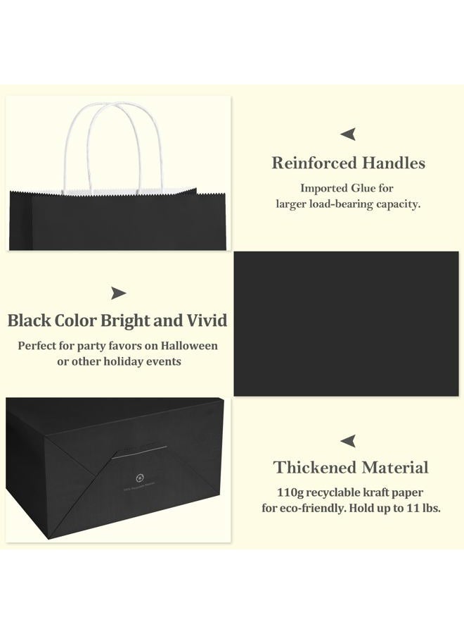 BagDream Black Paper Bags with Handles Bulk 100Pack 10x5x13 Large Gift Bags Kraft Paper Recyclable for Shopping, Merchandise, Retail, Party Favor Gift Sacks - Image 5