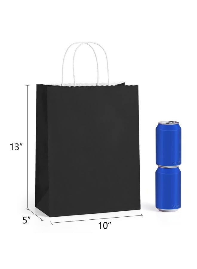 BagDream Black Paper Bags with Handles Bulk 100Pack 10x5x13 Large Gift Bags Kraft Paper Recyclable for Shopping, Merchandise, Retail, Party Favor Gift Sacks - Image 2