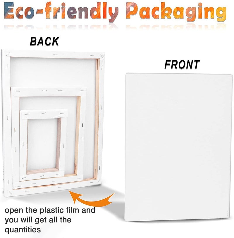 ESRICH 3 Pack Canvases for Painting with Multi Pack 11x14, 5x7, 8x10, Painting Canvas for Oil & Acrylic Paint - Image 2