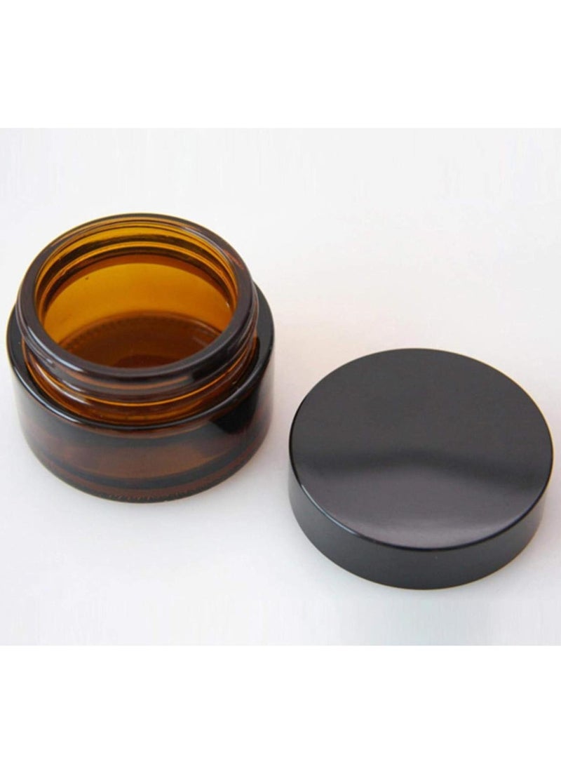 FUFU - 12 Pcs glass cosmetic jar with lid, amber cream glass jar with lid empty sample container, with empty cosmetic box - Image 1