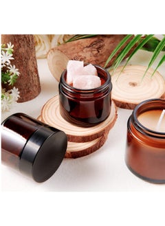 FUFU 12 Pcs glass cosmetic jar with lid, amber cream glass jar with lid empty sample container, with empty cosmetic box  - Image 5