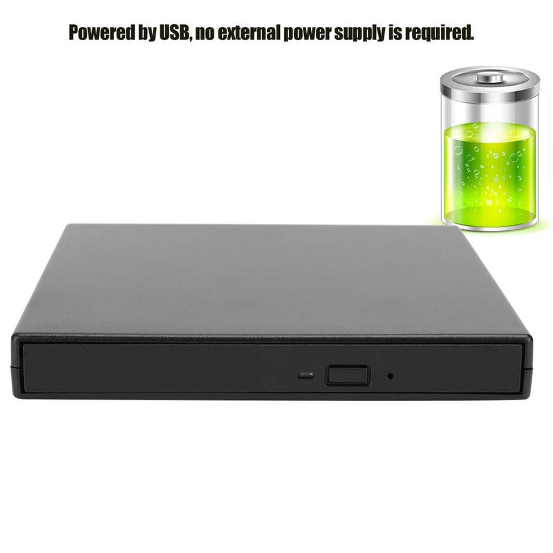 External Optical Drive USB 2 0 Portable DVD Burner Shockproof Low Noise Plug and Play Black - Image 5