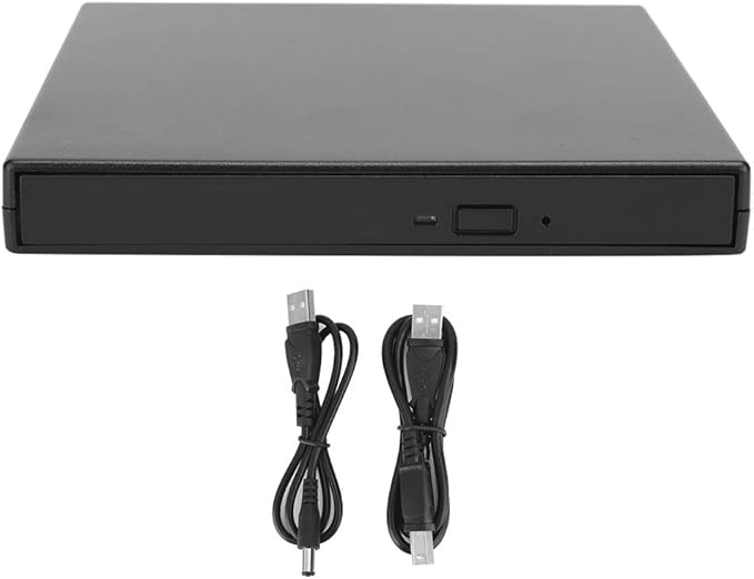 External Optical Drive USB 2 0 Portable DVD Burner Shockproof Low Noise Plug and Play Black - Image 1