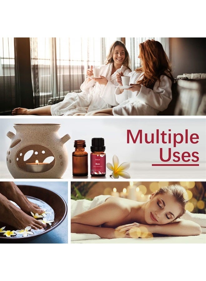 ESSLUX Rose Essential Oil, Esslux Aromatherapy Oils for Diffuser, Massage, Soap, Candle Making, Perfume, 30 ml