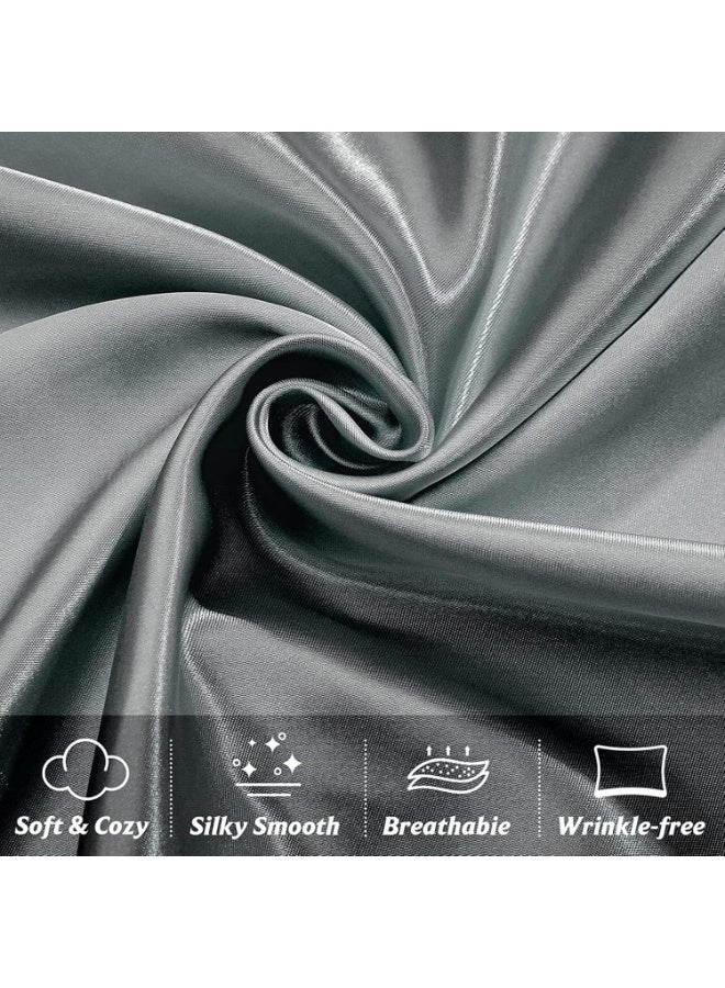 VIUAUAX Satin Pillowcase - 2 Pack 51 * 75cm Soft Silky Satin Bed Pillowcase Cover in Dark Grey with Envelope Closure - Image 5