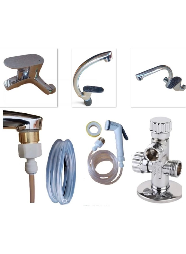 Generic Kitchen Mixer + Bathtub Mixer + Sink Mixer + 2-Outlet Valve + Shower Set + 5 Meter Hose For Washing Walls And Air Conditioners  - Image 1