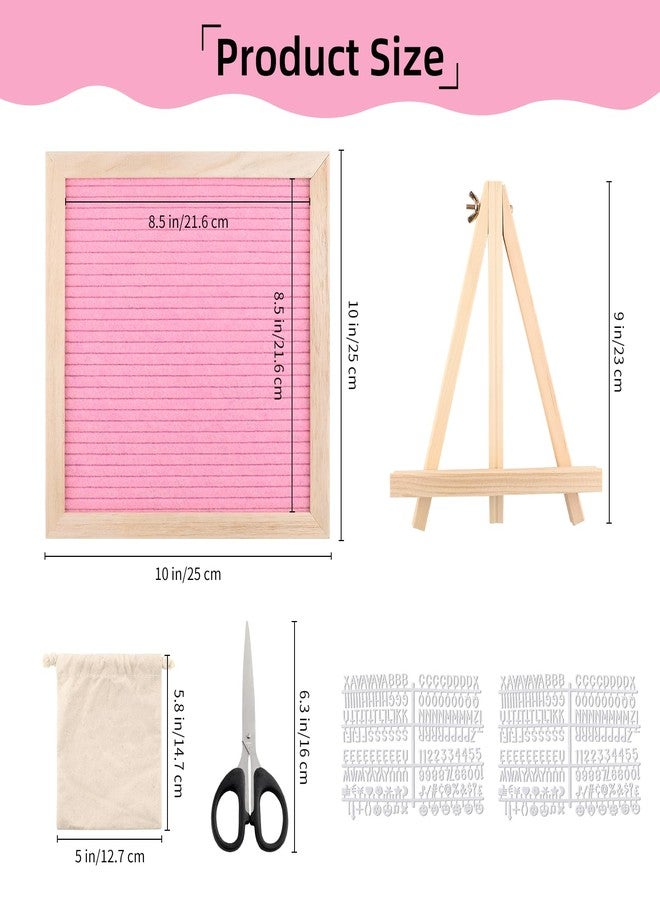 ARPOVIST Felt Letter Board 10x10 Inch with Stand, Pink Changeable Message Board with 340 Letters Numbers & Symbols, Wooden Frame Felt Sign for Baby Announcement, Wedding, Party, Home or Office Decor - Image 2