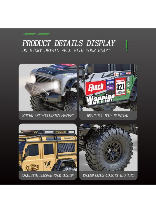 مايتويز شاحنة تسلق الوحش MYTOYS HB-ZP1005 1:10 4WD - سرعة عالية 15 كم/س سيارة تحكم عن بعد على الطرق الوعرة مع أضواء LED، سيارة رالي لجميع التضاريس للأطفال والبالغين - Image 3