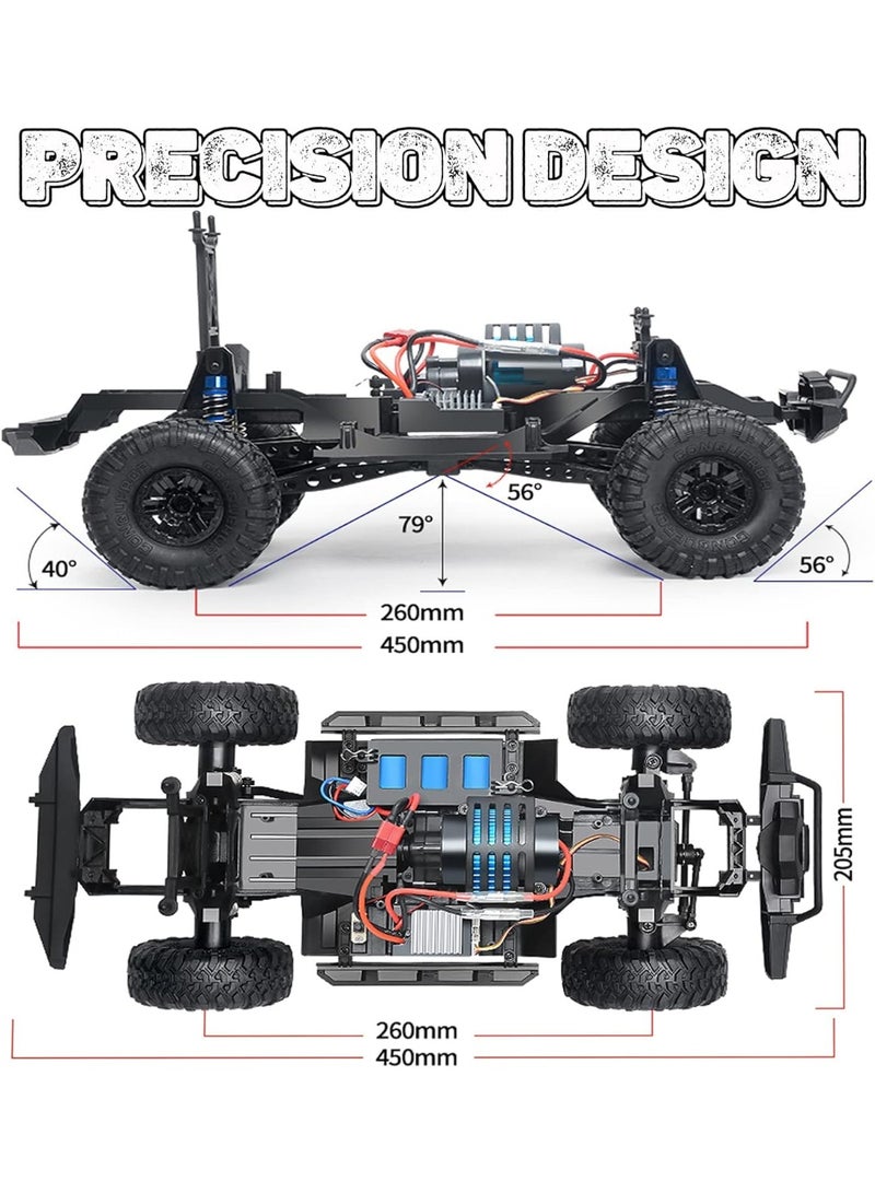مايتويز شاحنة تسلق الوحش MYTOYS HB-ZP1005 1:10 4WD - سرعة عالية 15 كم/س سيارة تحكم عن بعد على الطرق الوعرة مع أضواء LED، سيارة رالي لجميع التضاريس للأطفال والبالغين - Image 5