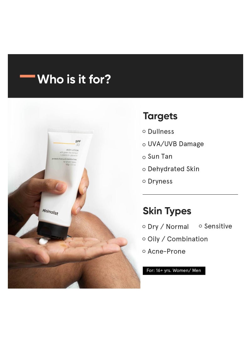 MINIMALIST SPF 30 Body Lotion UVA UVB Protection  Nourishing  Photostable Acne Safe Broad Spectrum 150gm  - Image 2