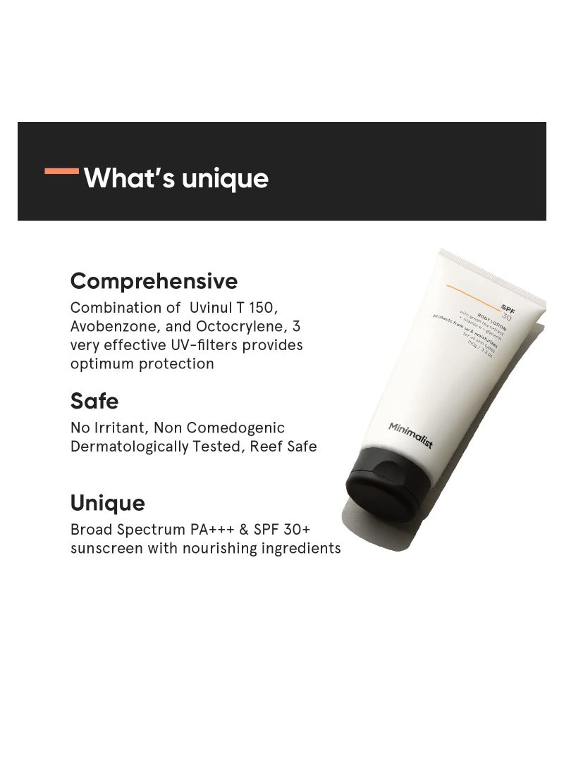 MINIMALIST SPF 30 Body Lotion UVA UVB Protection  Nourishing  Photostable Acne Safe Broad Spectrum 150gm  - Image 5